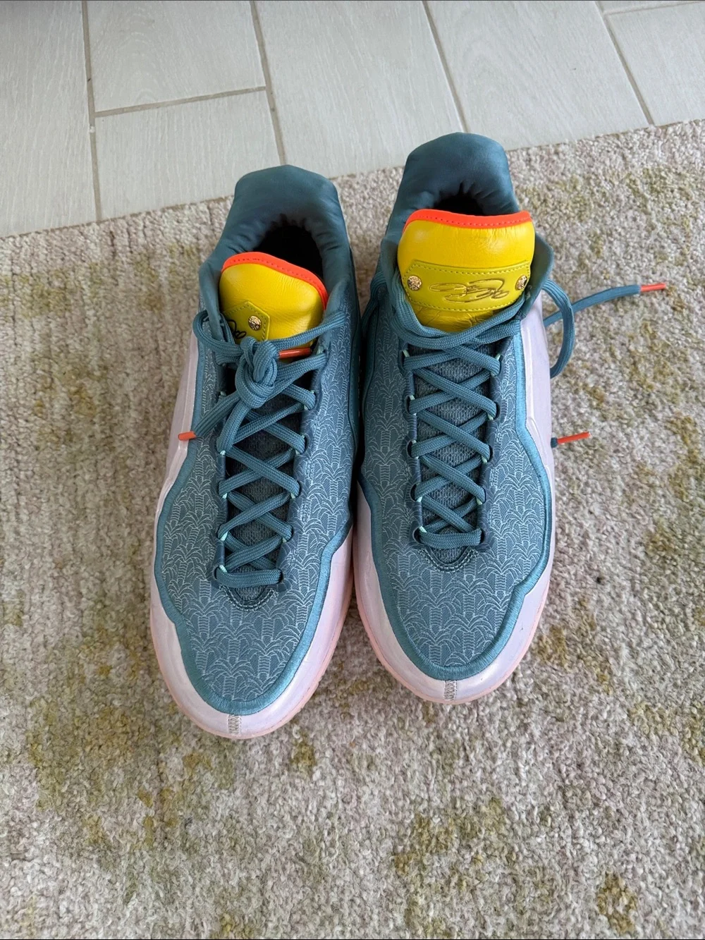 LeBron 23. Men's Low-Top Athletic Sneakers in Teal, Pink and Yellow